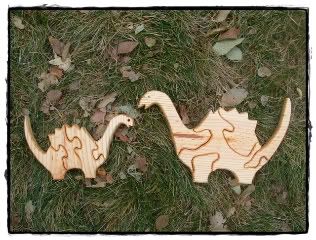 Natural Wooden Brontosaurus Puzzle