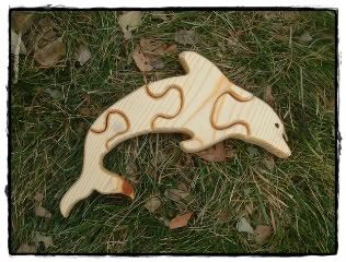 Natural Wooden Dolphin Puzzle
