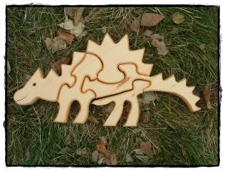 Natural Wooden Stegosaurus Puzzle