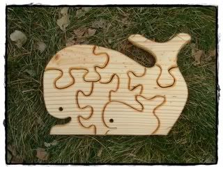 Natural Wooden Whale Family Puzzle