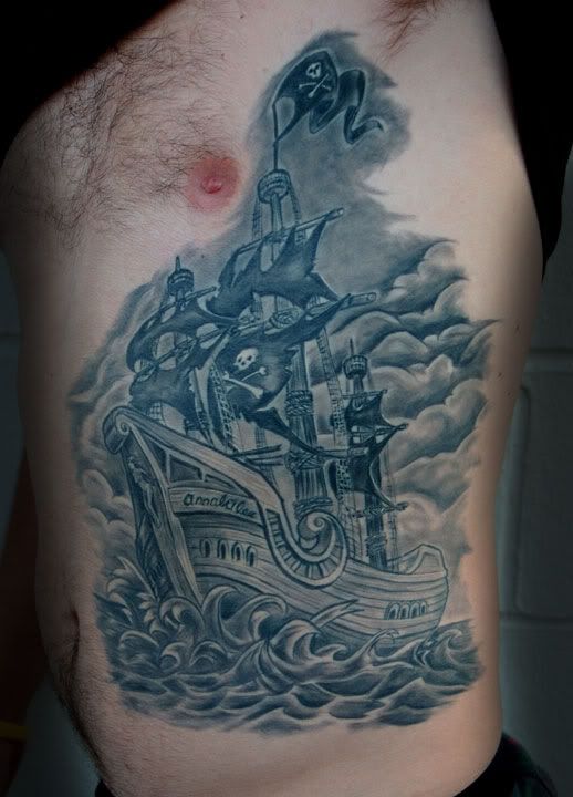 (Mystic Eye Tattoo (Matt pirate ship tattoo. (Mystic Eye Tattoo (Matt
