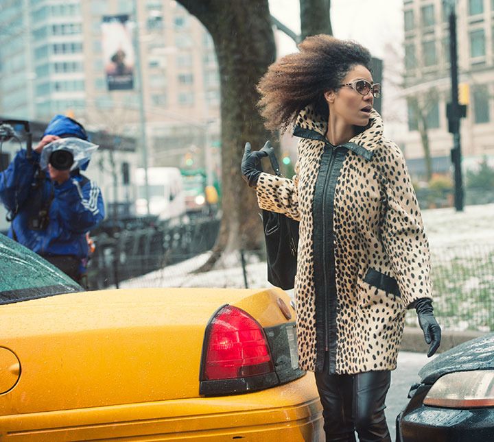 The Global Girl: Ndoema stars in a Fashion Editorial by Paris-based photographer Kamel Lahmadi of Style & The City. Ndoema wears a vintage leopard coat, Dolce & Gabbana suede bag, Diesel leather leggings, Betsey Johnson leopard stilettos and vintage Paloma Picasso sunglasses from The Guise Archives