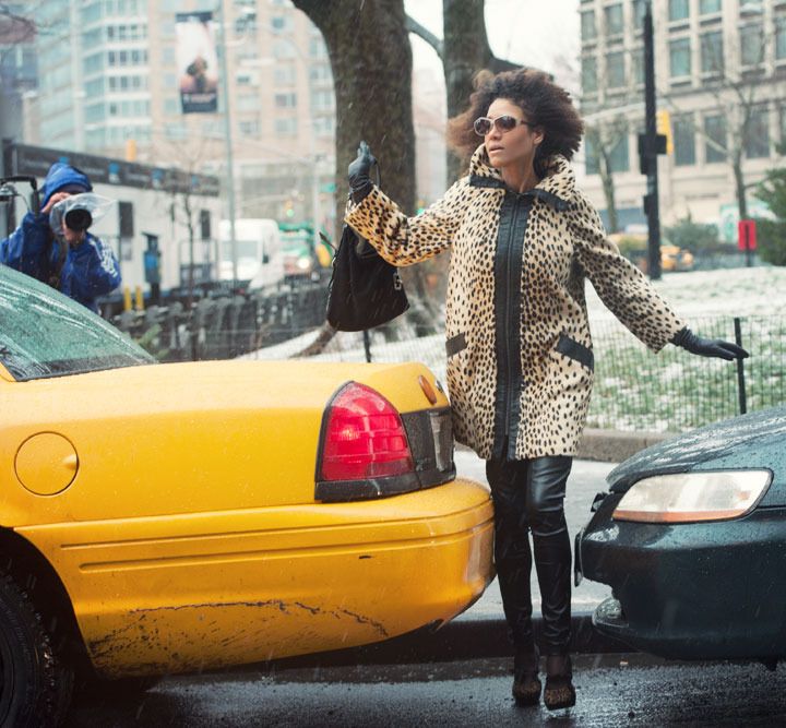 The Global Girl: Ndoema stars in a Fashion Editorial by Paris-based photographer Kamel Lahmadi of Style & The City. Ndoema wears a vintage leopard coat, Dolce & Gabbana suede bag, Diesel leather leggings, Betsey Johnson leopard stilettos and vintage Paloma Picasso sunglasses from The Guise Archives