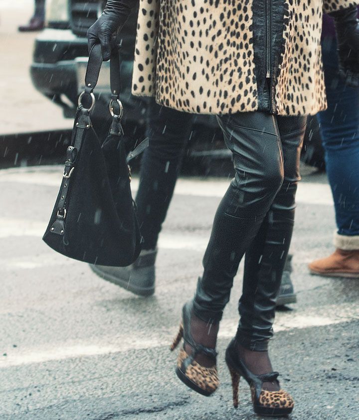 The Global Girl: Ndoema stars in a Fashion Editorial by Paris-based photographer Kamel Lahmadi of Style & The City. Ndoema wears a vintage leopard coat, Dolce & Gabbana suede bag, Diesel leather leggings, Betsey Johnson leopard stilettos and vintage Paloma Picasso sunglasses from The Guise Archives