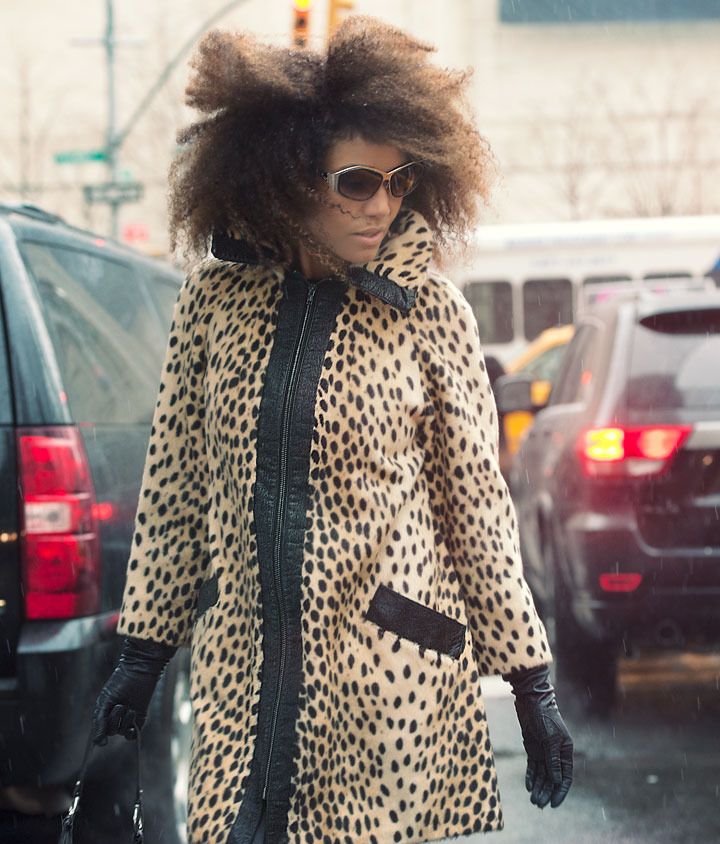 The Global Girl: Ndoema stars in a Fashion Editorial by Paris-based photographer Kamel Lahmadi of Style & The City. Ndoema wears a vintage leopard coat, Dolce & Gabbana suede bag, Betsey Johnson leopard stilettos and vintage Paloma Picasso sunglasses from The Guise Archives