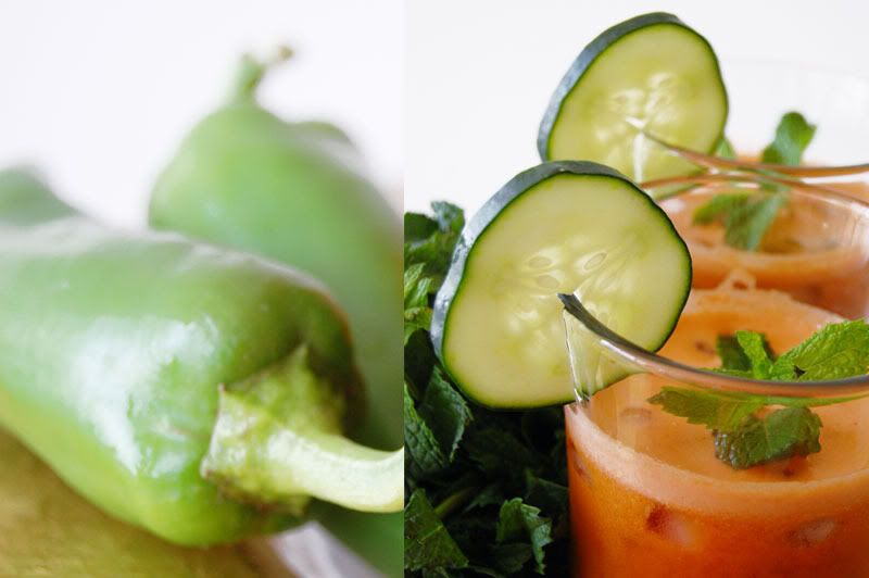 Vegetable Juice Recipe: Golden Beet, Carrot, Tomato, Cucumber, Mint, Anaheim Pepper