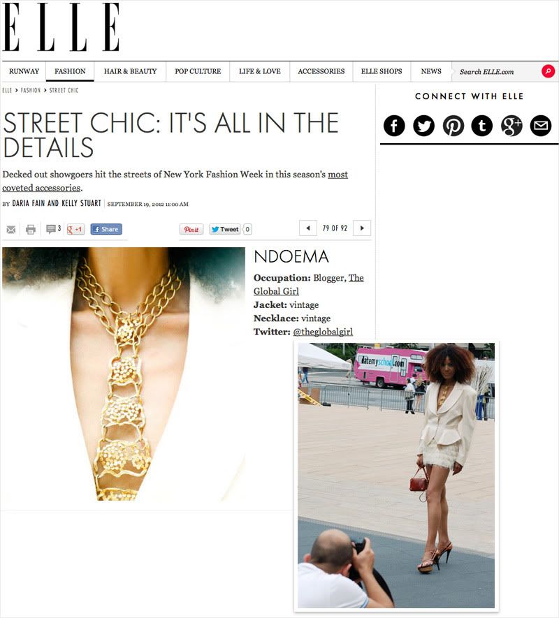 Press: Ndoema is featured in Elle Magazine during New York Fashion Week