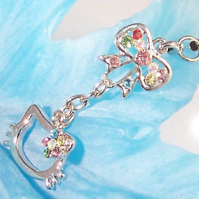 Phone Charms on Cute Hello Kitty Crystal Cell Phone Charm