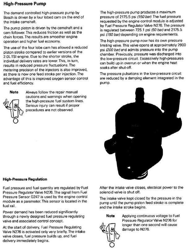 Information on the Fueling System in the TSI engine | GOLFMKV.com - VW