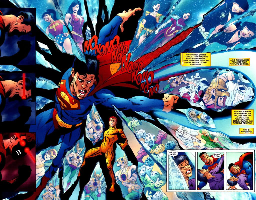 Image result for Superboy-Prime had been punching the barrier
