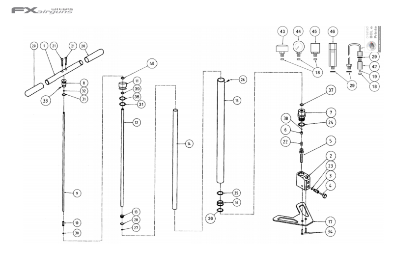 Fx 3stage Pump Diagram And Parts List Talonairgun 5824