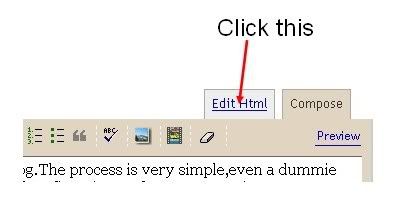 click the 'edit 
html' option as shown here