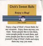 Dick's Sweet Balls Label Pictures, Images and Photos