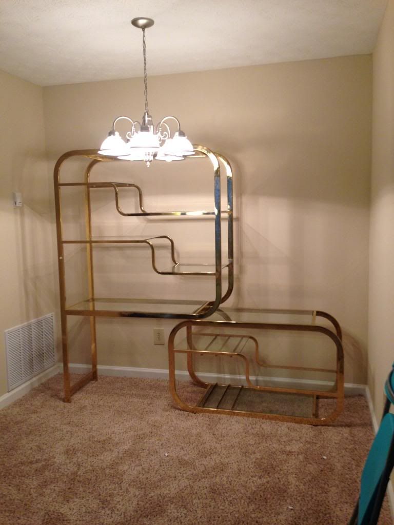 brass shelf etagere thrift