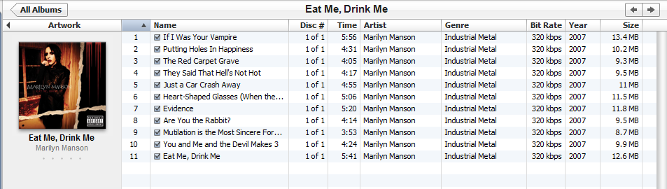 Marilyn Manson Lest We Forget Track Listing