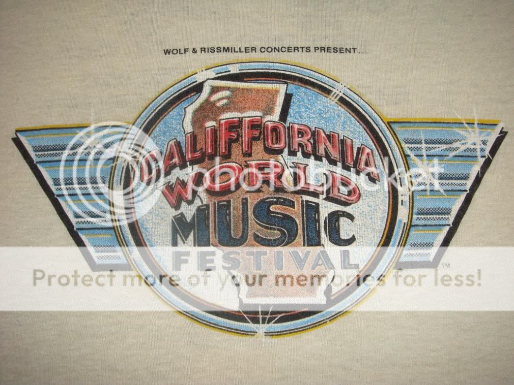 RARE VINTAGE CALIFORNIA WORLD MUSIC FESTIVAL SHIRT 1979  