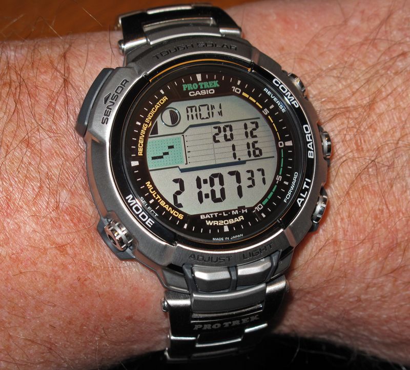 casio watch with tide graph