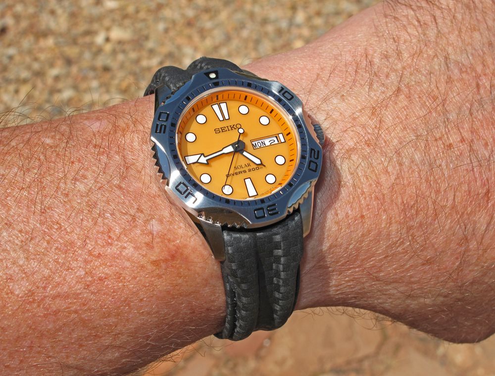 seiko solar chronograph orange