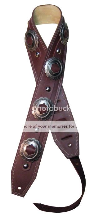 HEAVY LEATHER NYC custom guitar strap*NEW*vintage*conch  