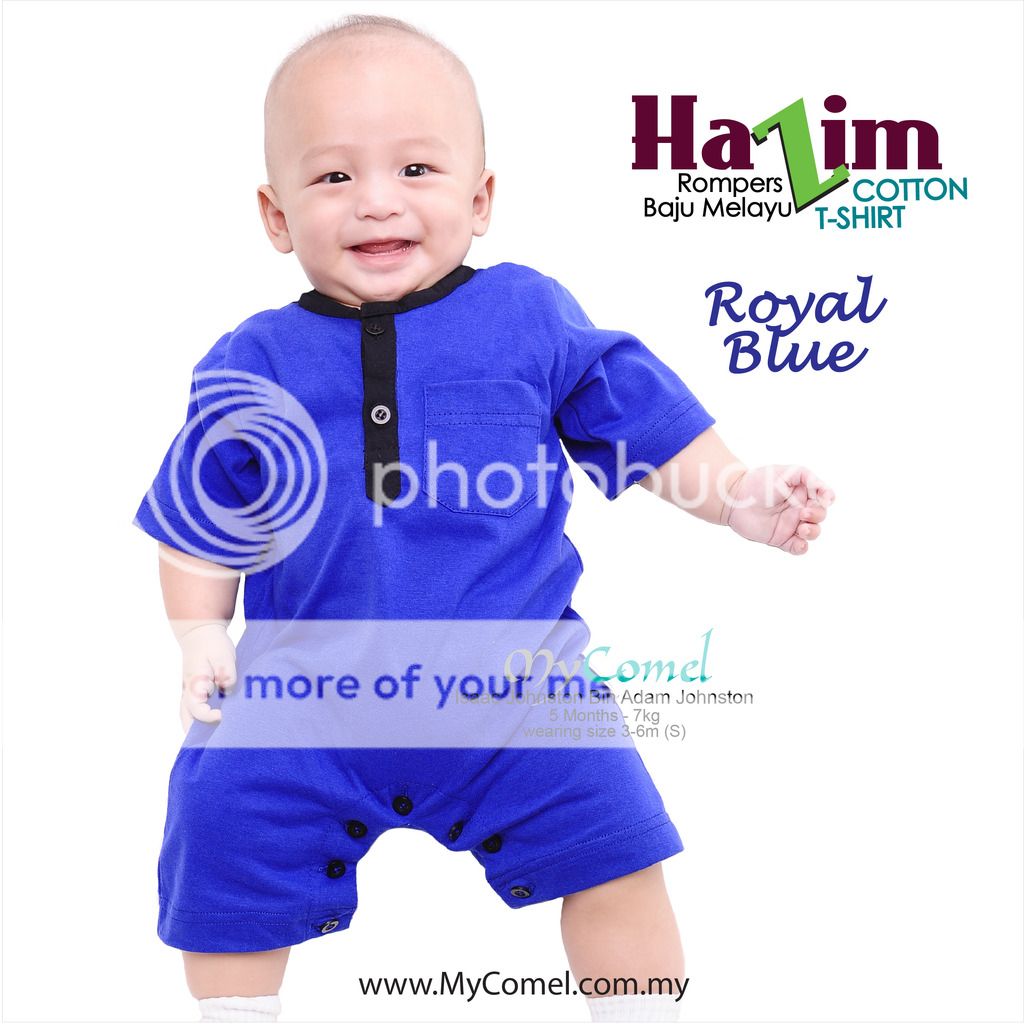 x Baju Melayu Rompers Tshirt Hazim Royal Blue