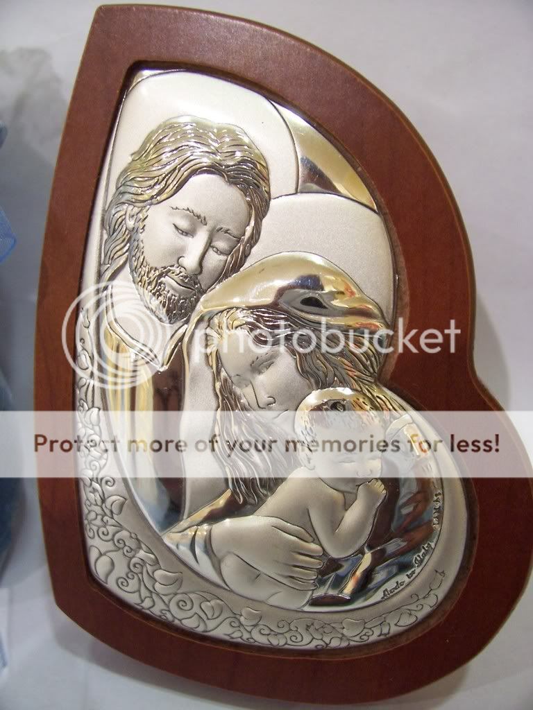 icona bomboniera sacra famiglia lamina argento 925%