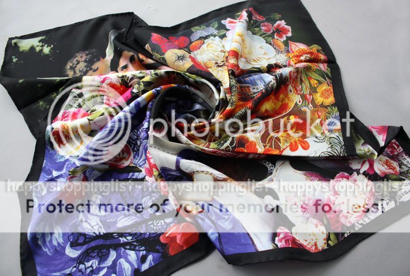 Elegant Brand Handmade 100% Twill Silk Scarf TW7857 Oil Painting 